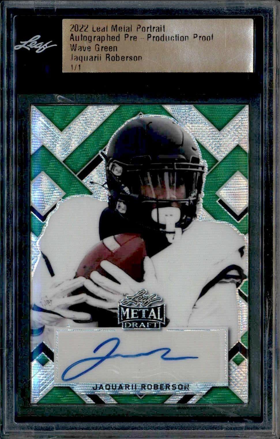 2022 Leaf Metal Draft Portrait Jaquarii Roberson #1/1 trading card