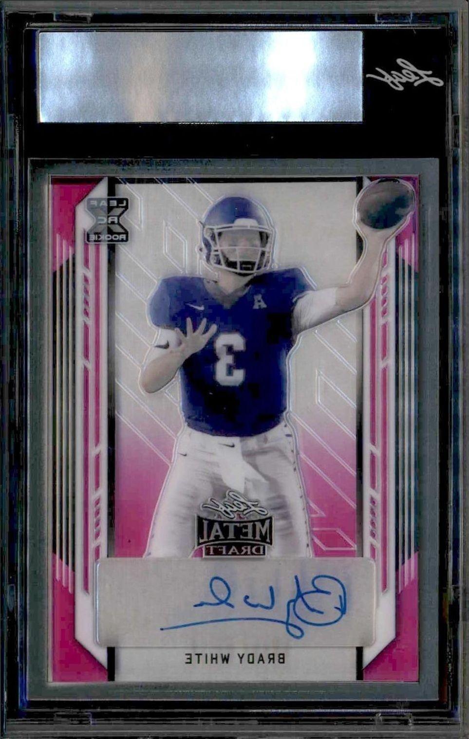 2021 Leaf Metal Draft Brady White #1/1 football trading card back