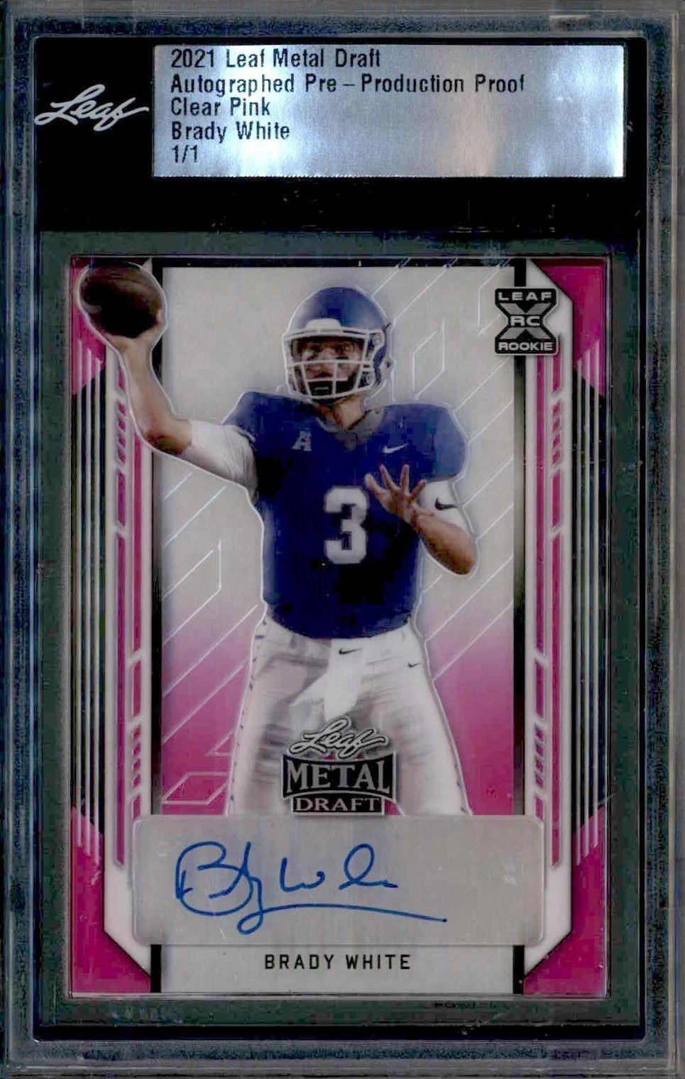 2021 Leaf Metal Draft Brady White #1/1 trading card