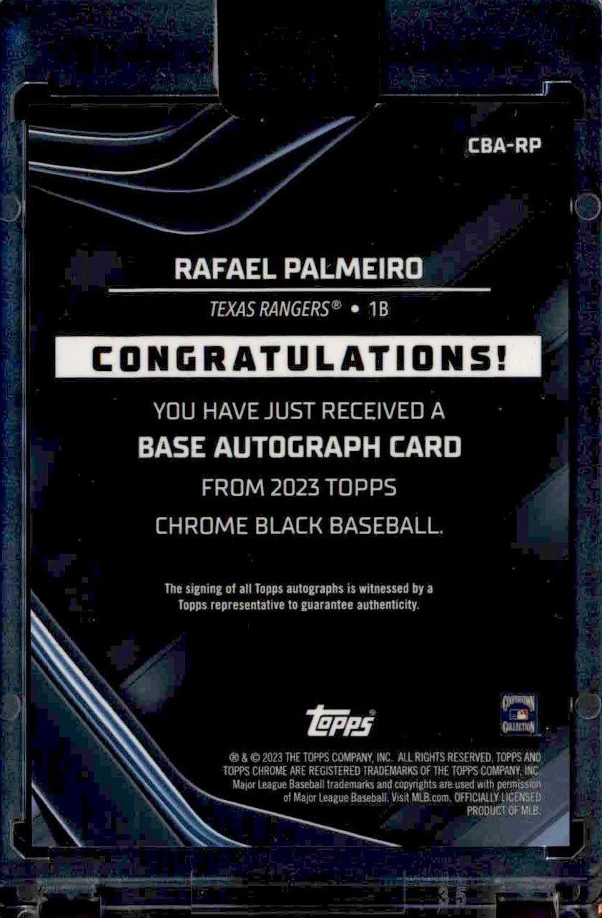 2023 Topps Chrome Black Rafael Palmeiro #CBA-RP baseball trading card back