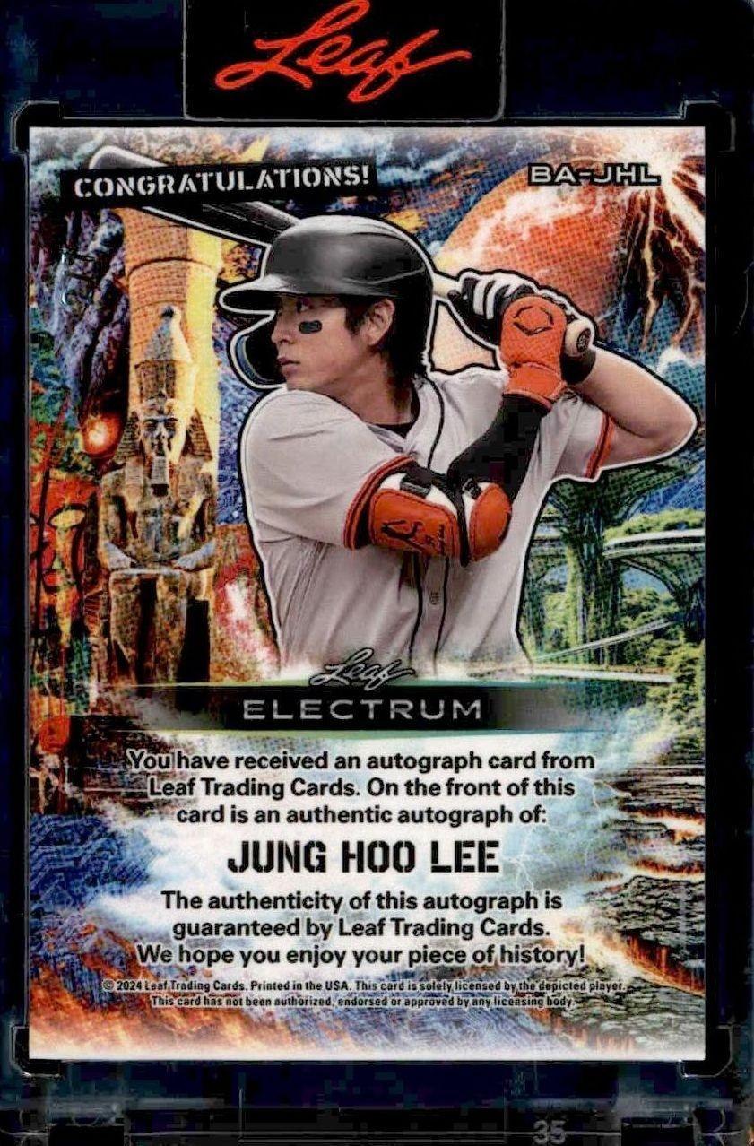 2024 Leaf Electrum Jung Hoo Lee #BA-JHL baseball trading card back