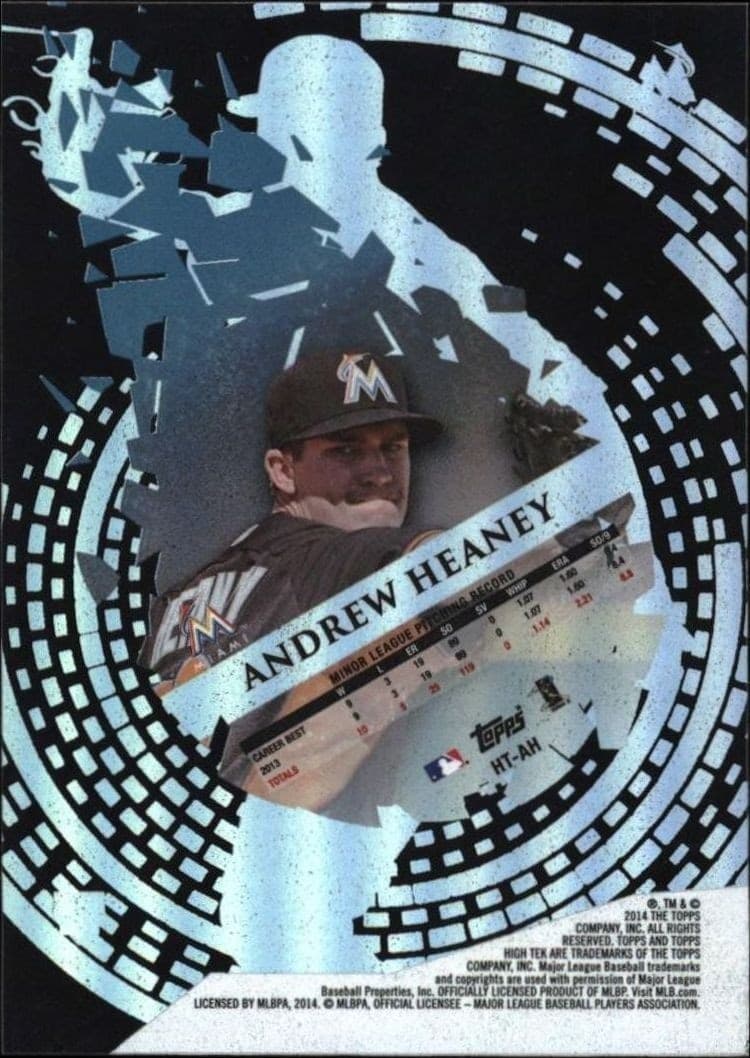 2014 Topps High Tek Andrew Heaney #HT-AH baseball trading card back