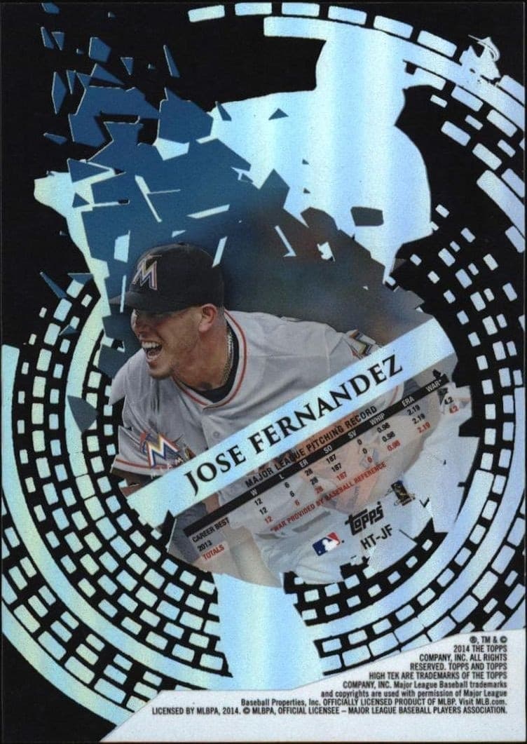 2014 Topps High Tek Jose Fernandez #HT-JF baseball trading card back