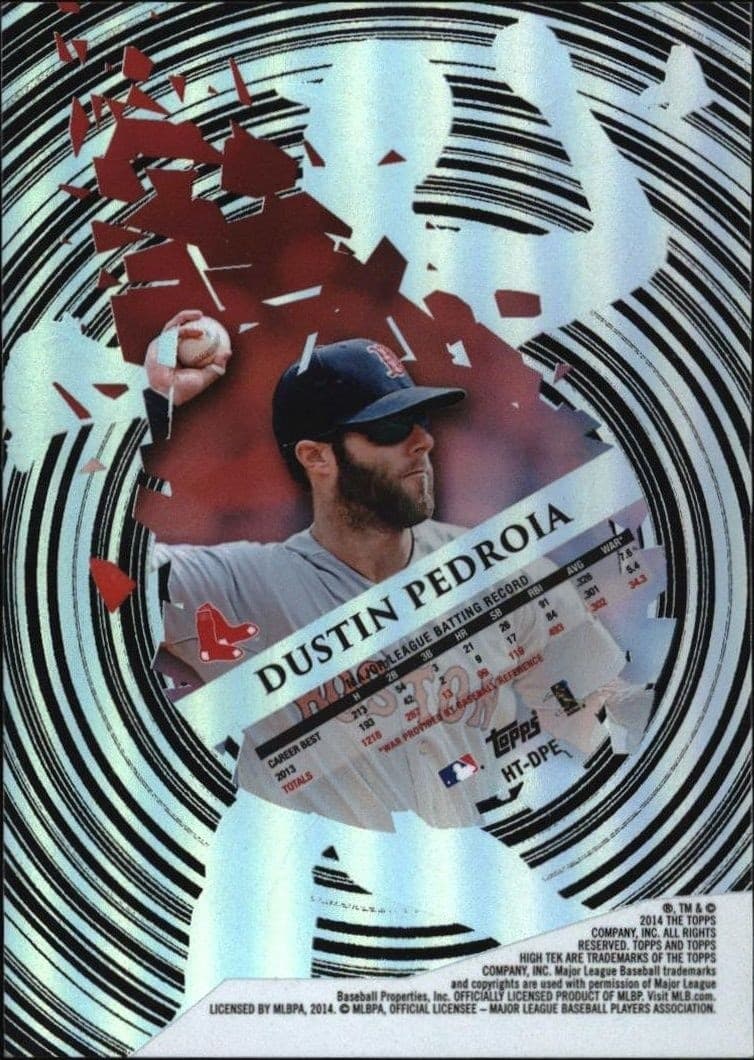 2014 Topps High Tek Dustin Pedroia #HT-DPE baseball trading card back