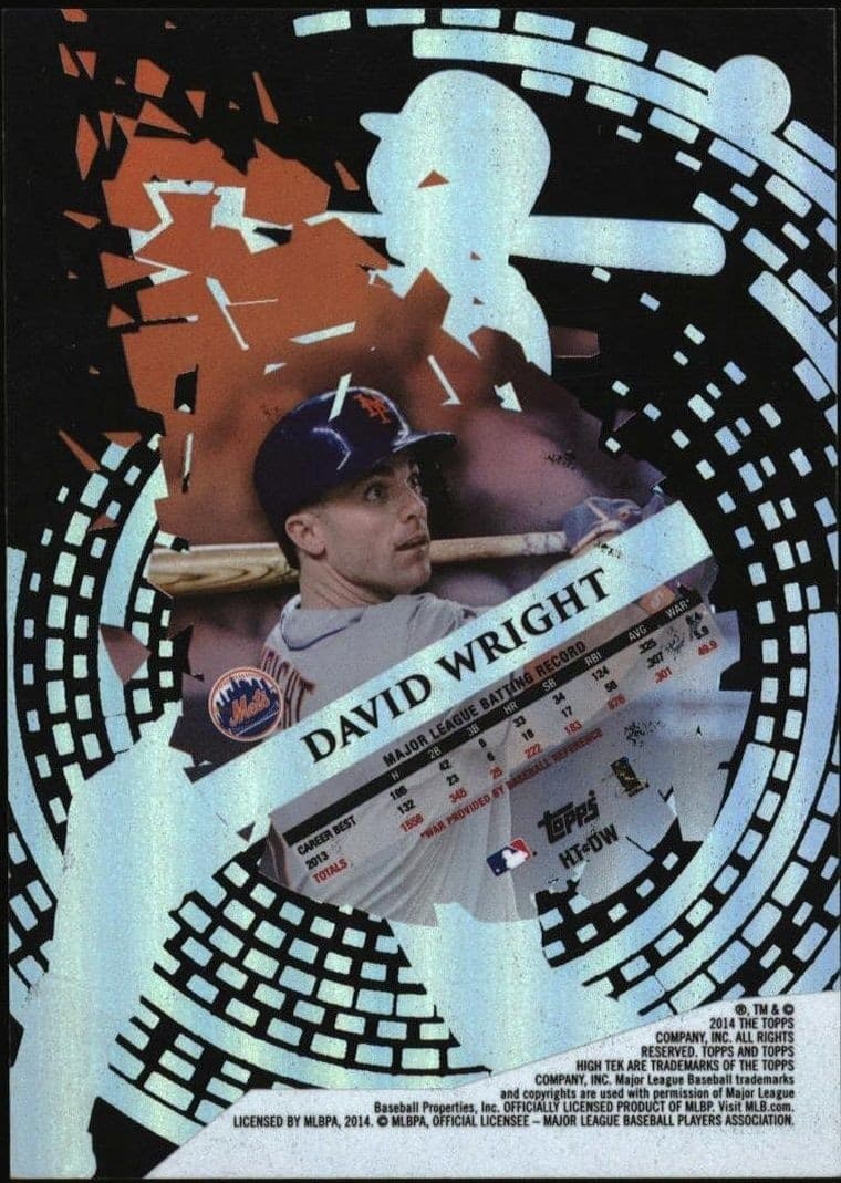 2014 Topps High Tek David Wright #HT-DW baseball trading card back