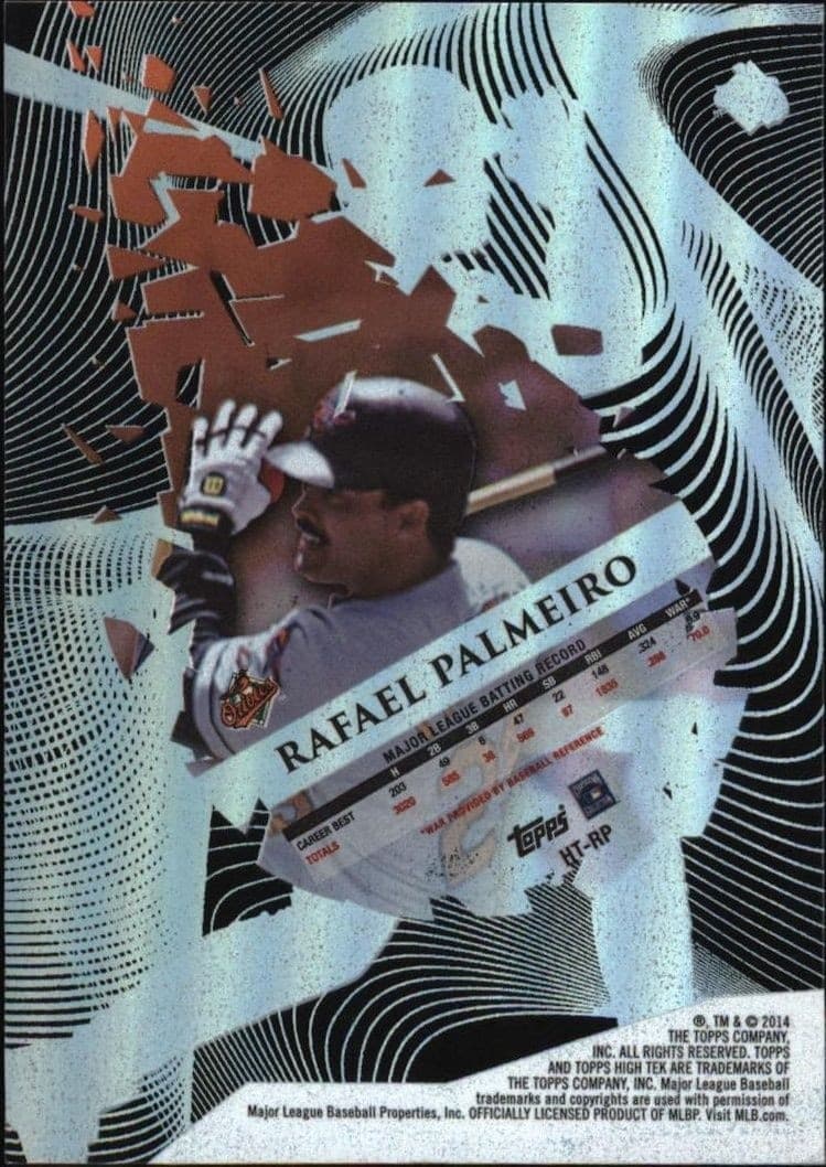 2014 Topps High Tek Rafael Palmeiro #TH-RP baseball trading card back