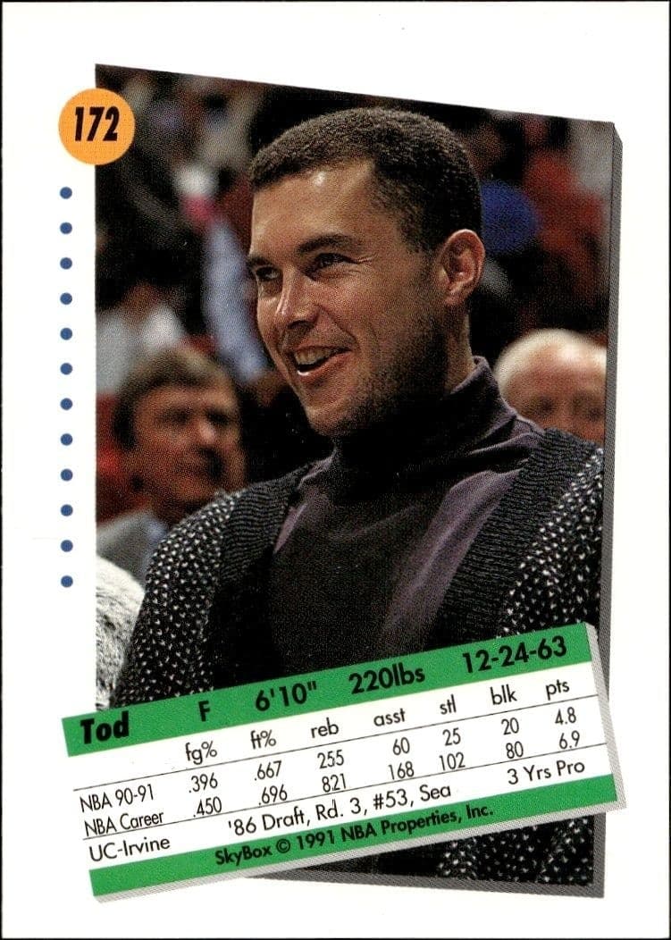 1991-92 Skybox Tod Murphy #172 basketball trading card back