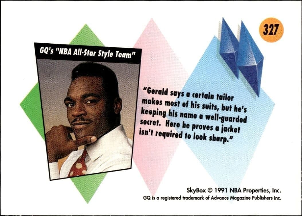 1991-92 Skybox Gerald Wilkins #327 basketball trading card back