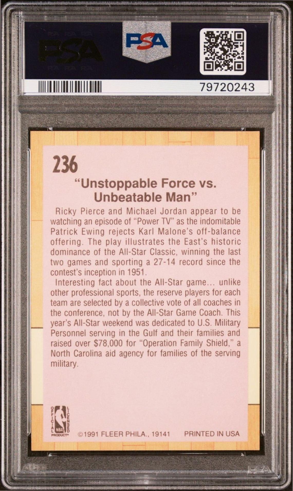 1991-92 Fleer Michael Jordan #236 basketball trading card back