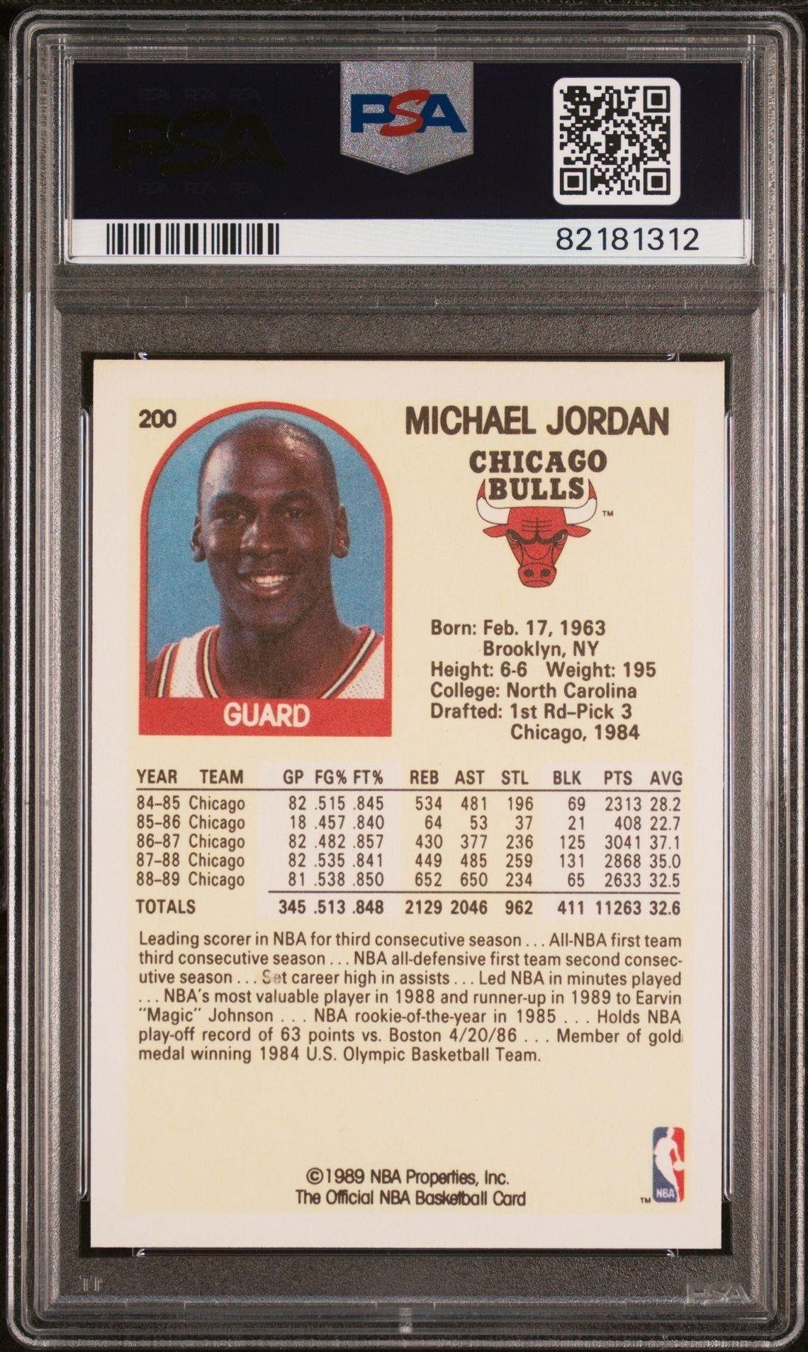 1989-90 Skybox NBA Hoops Michael Jordan #200 basketball trading card back