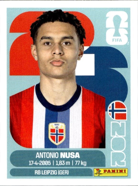 2026 Panini FIFA World Cup Antonio Nusa #NOR 19 trading card