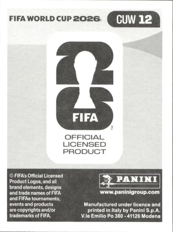 2026 Panini Fifa World Cup Leandro Bacuna #CUW 12 soccer trading card back