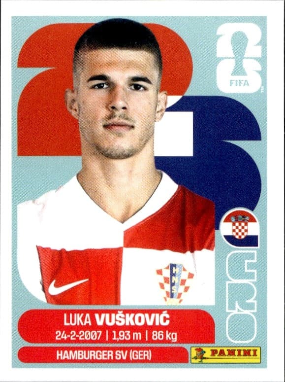 2026 Panini FIFA World Cup Luka Vušković #CRO 6 trading card