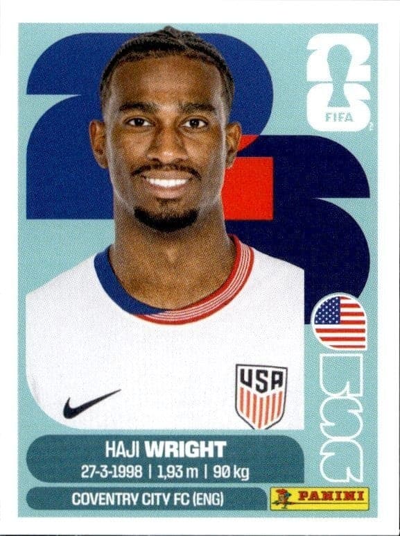 2026 Panini Fifa World Cup Haji Wright #19 soccer trading card front