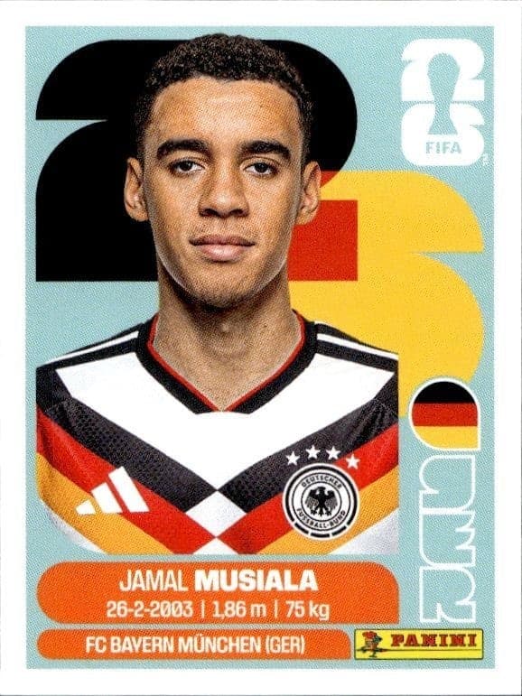 2026 Panini Fifa World Cup Jamal Musiala #GER 15 soccer trading card front