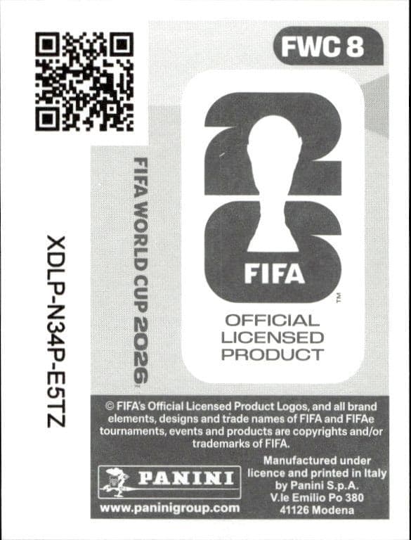 2026 Panini FIFA World Cup Fifa World Cup 2026 #FWC 8 soccer trading card back