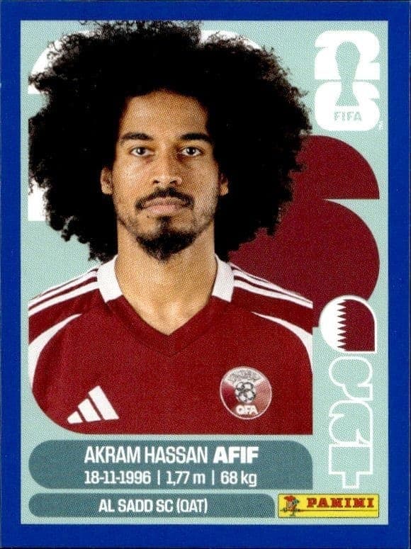 2026 Panini FIFA World Cup Akram Hassan Afif #QAT 18 soccer trading card front