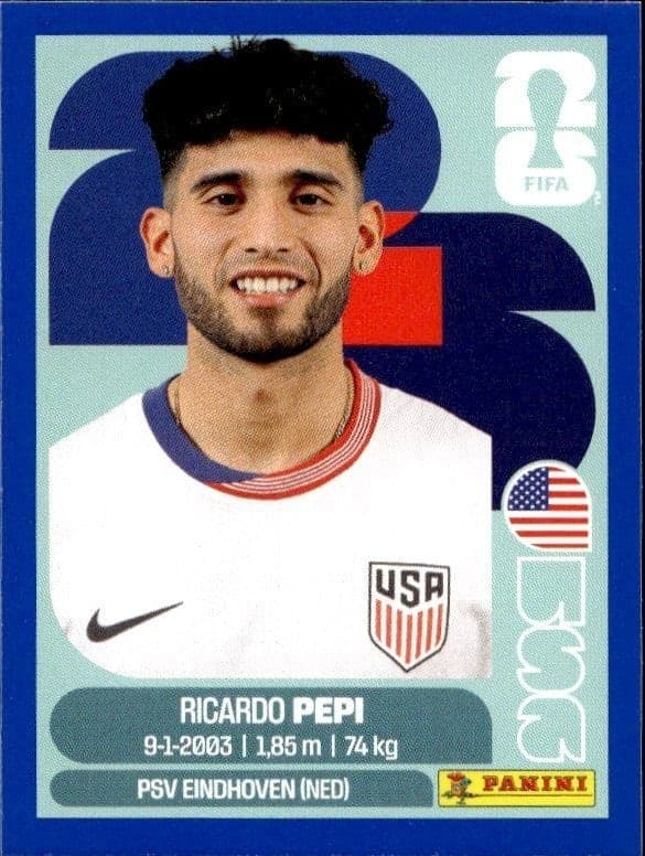 2026 Panini FIFA World Cup Ricardo Pepi #USA 18 soccer trading card front