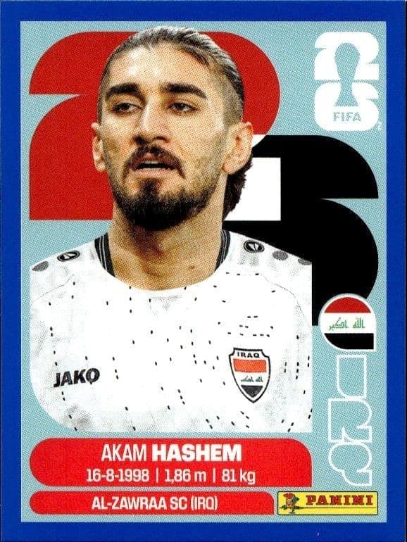 2026 Panini FIFA World Cup Akam Hashem #IRQ 5 soccer trading card front