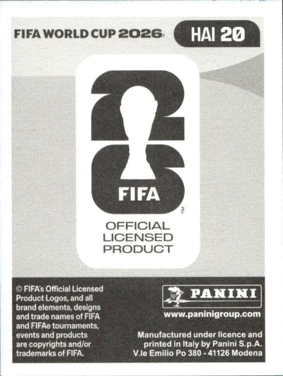 2026 Panini FIFA World Cup Frantzdy Pierrot #HAI 20 soccer trading card back