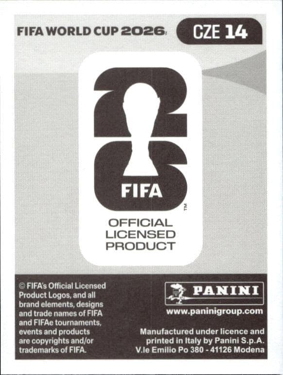 2026 Panini FIFA World Cup Pavel Šulc #CZE 14 soccer trading card back