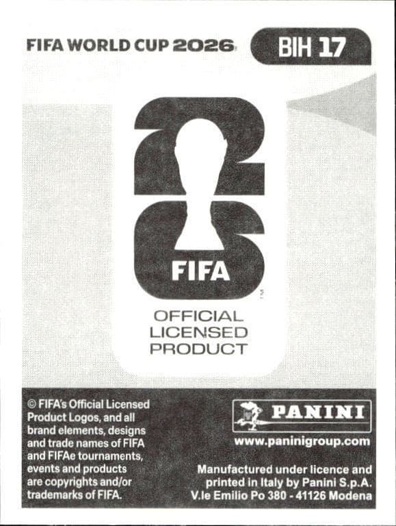 2026 Panini FIFA World Cup Ermedin Demirović #BIH 17 soccer trading card back