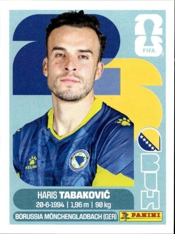 2026 Panini FIFA World Cup Haris Tabaković #BIH 20 soccer trading card front