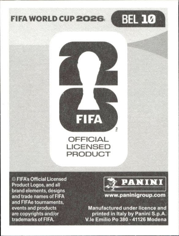 2026 Panini FIFA World Cup Amadou Onana #BEL 10 soccer trading card back