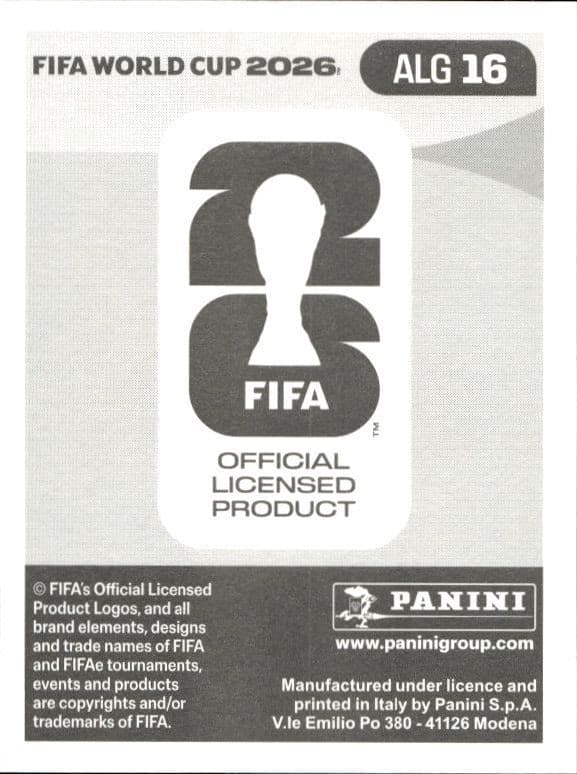 2026 Panini FIFA World Cup Saïd Benrahma #ALG 16 soccer trading card back