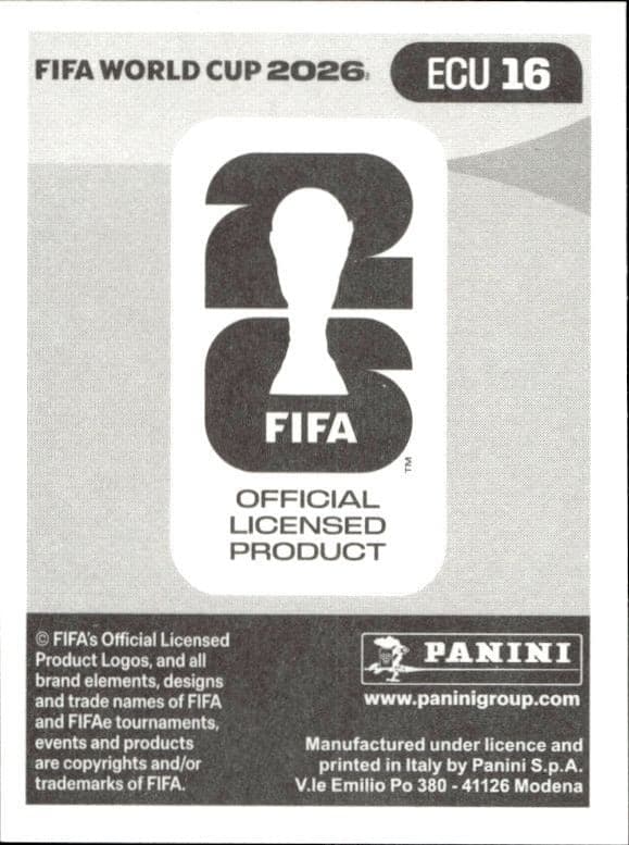 2026 Panini FIFA World Cup Gonzalo Plata #ECU 16 soccer trading card back