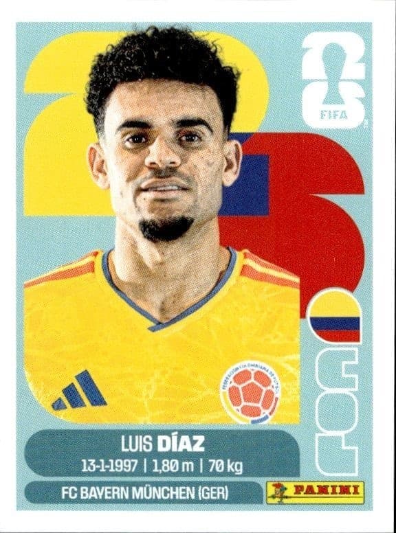 2026 Panini FIFA World Cup Luis Díaz #COL 20 soccer trading card front