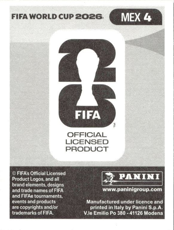 2026 Panini FIFA World Cup Jorge Sánchez #MEX 4 soccer trading card back