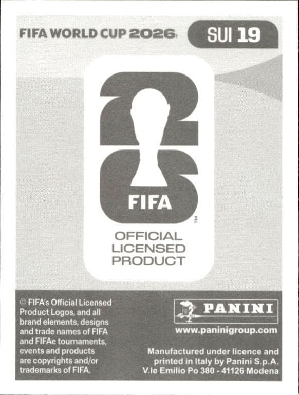 2026 Panini FIFA World Cup Dan Ndoye #SUI 19 soccer trading card back