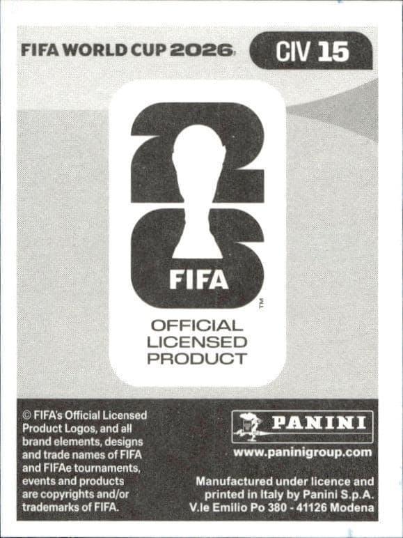 2026 Panini FIFA World Cup Amad Diallo #CIV 15 soccer trading card back