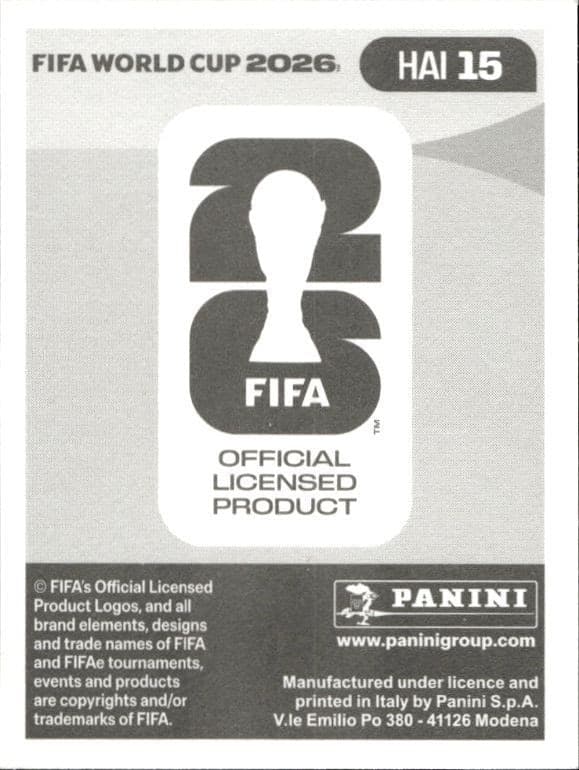 2026 Panini FIFA World Cup Derrick Etienne Jr. #HAI 15 soccer trading card back