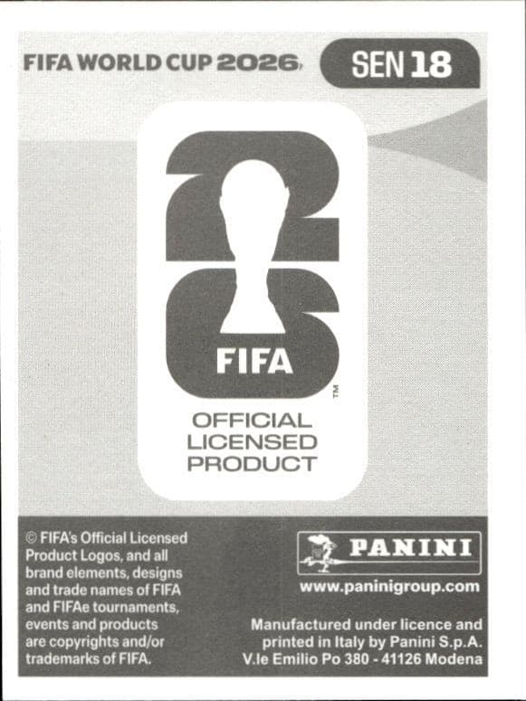 2026 Panini FIFA World Cup Ilman Ndiaye #SEN 18 soccer trading card back