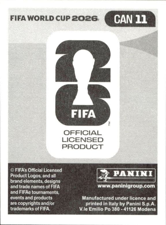 2026 Panini FIFA World Cup Idaël Koné #CAN 11 soccer trading card back