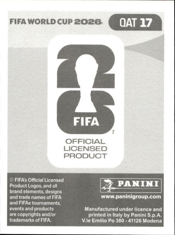 2026 Panini FIFA World Cup Edmilson Junior #QAT 17 soccer trading card back