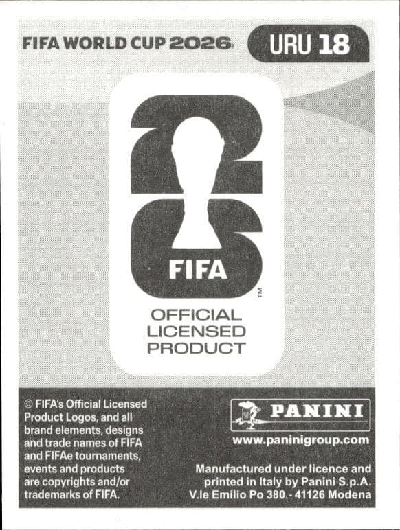 2026 Panini FIFA World Cup Federico Viñas #URU 18 soccer trading card back