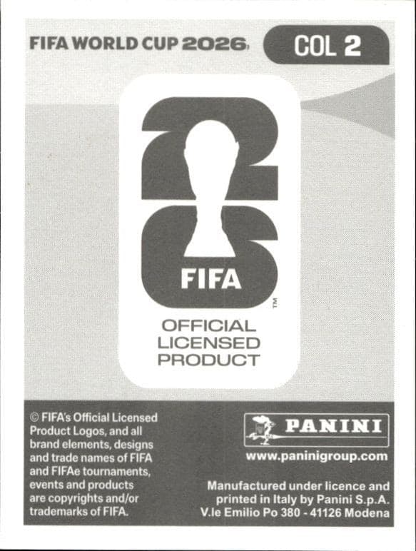 2026 Panini FIFA World Cup Camilo Vargas #COL 2 soccer trading card back