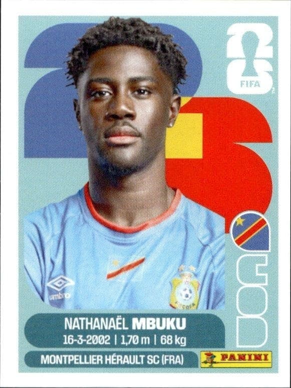 2026 Panini FIFA World Cup Nathanaël Mbuku #COD 20 soccer trading card front