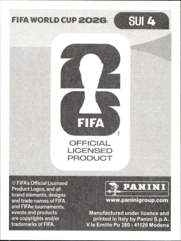 2026 Panini FIFA World Cup Manuel Akanji #SUI 4 soccer trading card back