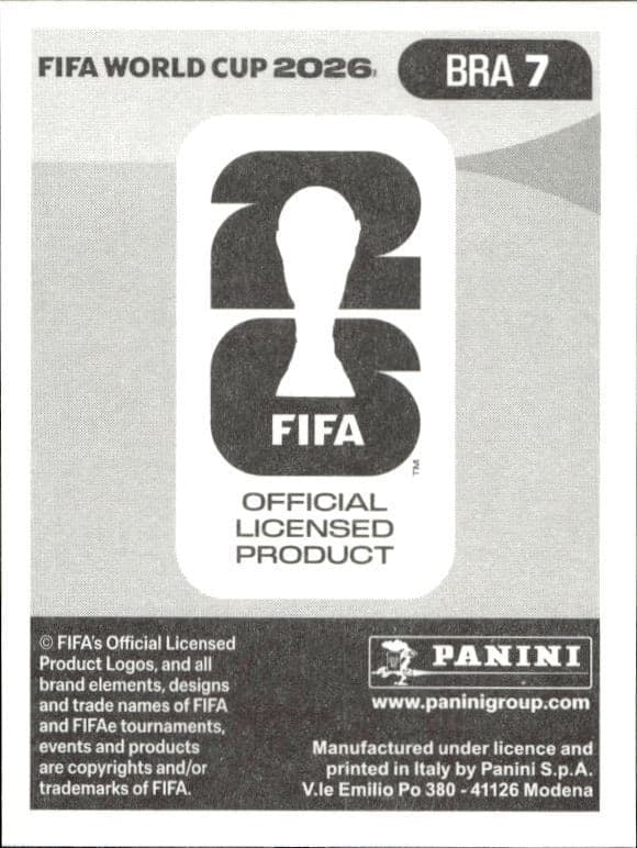 2026 Panini FIFA World Cup Danilo #BRA 7 soccer trading card back