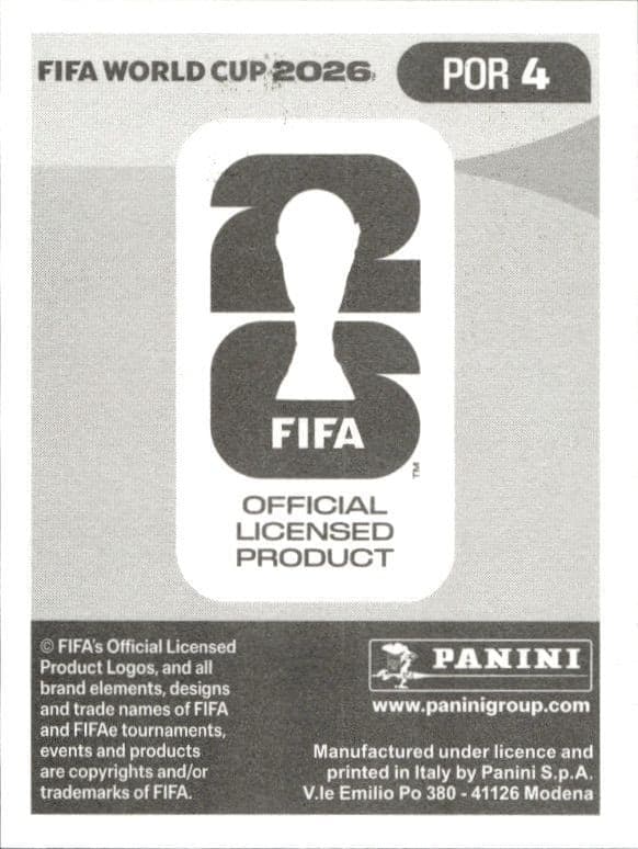 2026 Panini FIFA World Cup Rúben Dias #POR 4 soccer trading card back