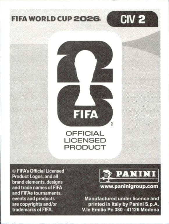 2026 Panini FIFA World Cup Yahia Fofana #CIV 2 soccer trading card back