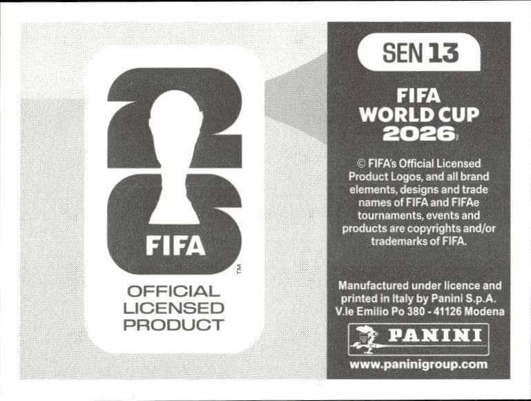 2026 Panini FIFA World Cup Senegal #SEN 13 soccer trading card back