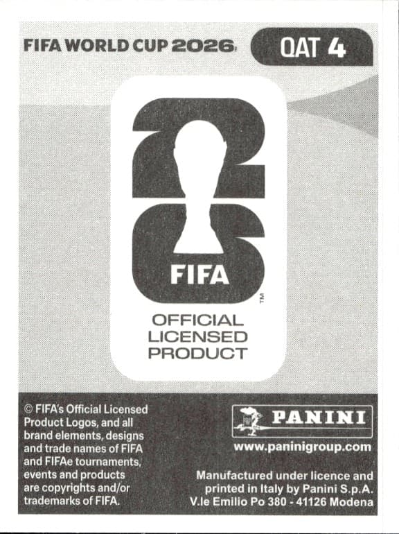 2026 Panini FIFA World Cup Lucas Mendes #QAT 4 soccer trading card back