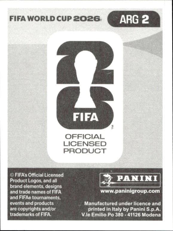 2026 Panini FIFA World Cup Emiliano Martínez #ARG 2 soccer trading card back