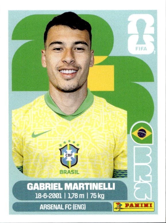2026 Panini FIFA World Cup Gabriel Martinelli #BRA 18 trading card