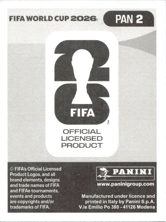 2026 Panini FIFA World Cup Orlando Mosquera #PAN 2 soccer trading card back
